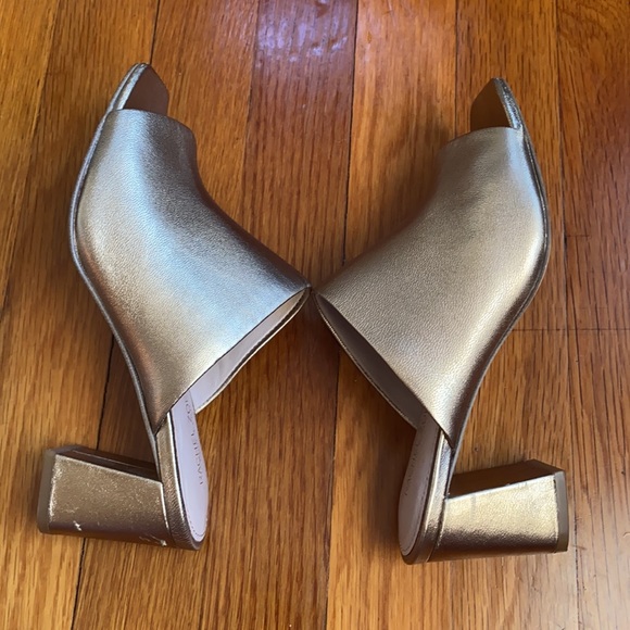 Rachel Zoe Gold Mika Metallic Leather Block Heel Mules women’s size 6.5 - Picture 14 of 16